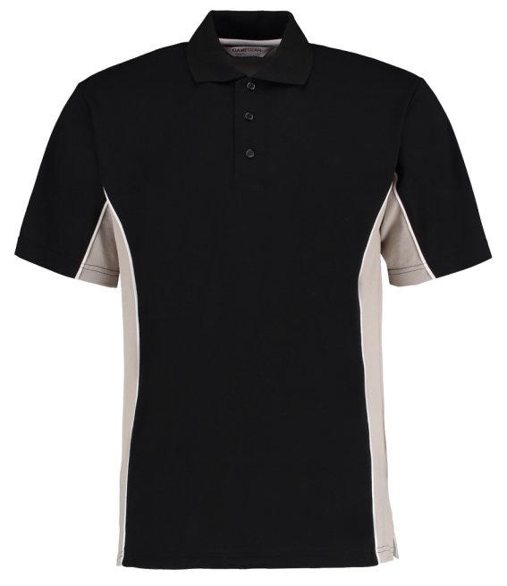 Contrast Polycotton Poloshirt embroidered logo left breast.