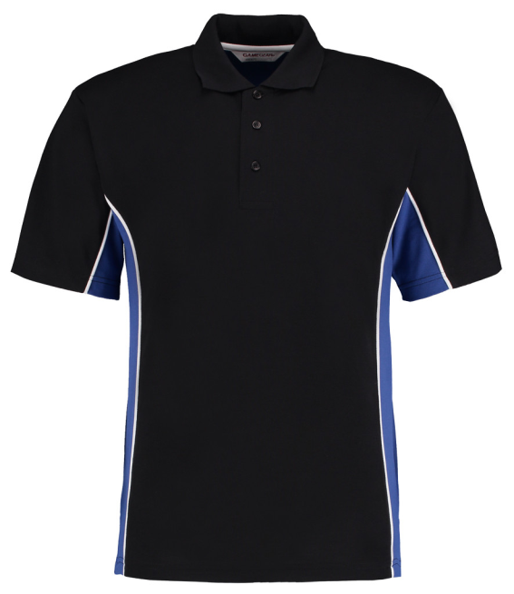 Contrast Polycotton Poloshirt embroidered logo left breast.