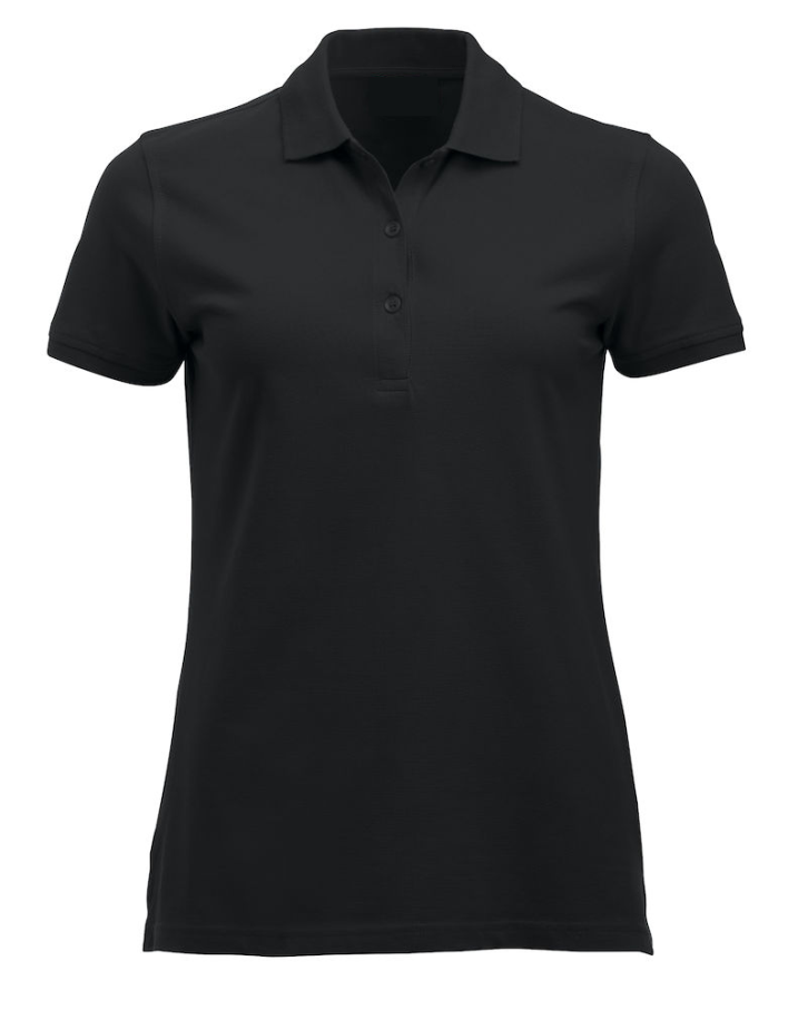 Polycotton Ladies Poloshirt embroidered logo left breast.