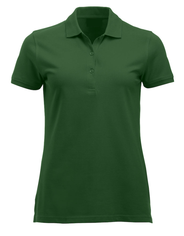 Polycotton Ladies Poloshirt embroidered logo left breast.