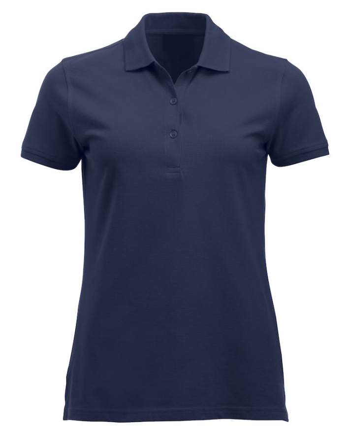 Polycotton Ladies Poloshirt embroidered logo left breast.
