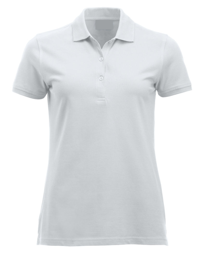 Polycotton Ladies Poloshirt embroidered logo left breast.