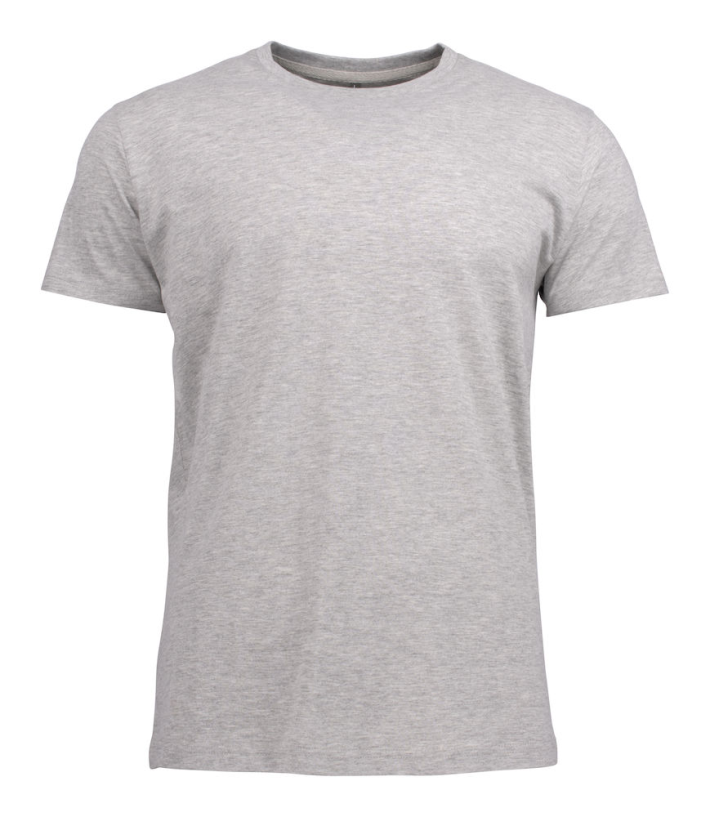 Cotton T Shirt with embroideHeather Grey logo left breast
